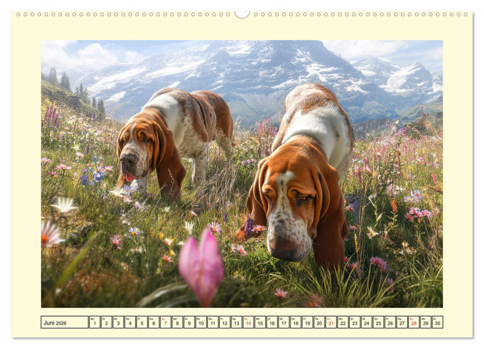 Bloodhound Momente. Zielstrebige Schnüffler mit treuer Seele (CALVENDO Wandkalender 2026)
