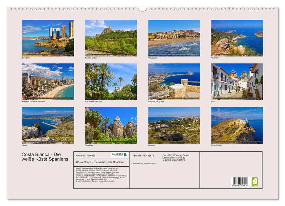 Costa Blanca - Die weiße Küste Spaniens (CALVENDO Wandkalender 2026)