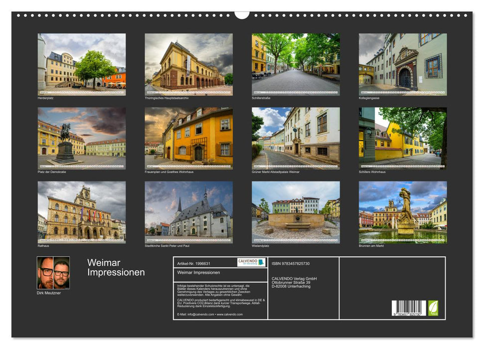 Weimar Impressionen (CALVENDO Wandkalender 2026)