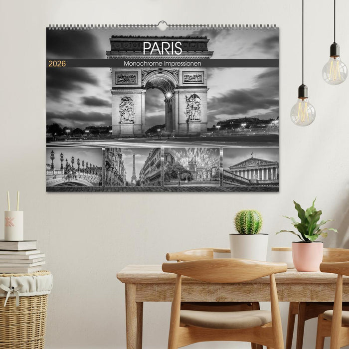 PARIS Monochrome Impressionen (CALVENDO Wandkalender 2026)