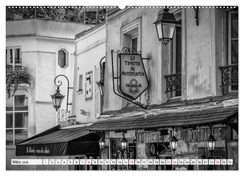 PARIS Monochrome Impressionen (CALVENDO Wandkalender 2026)
