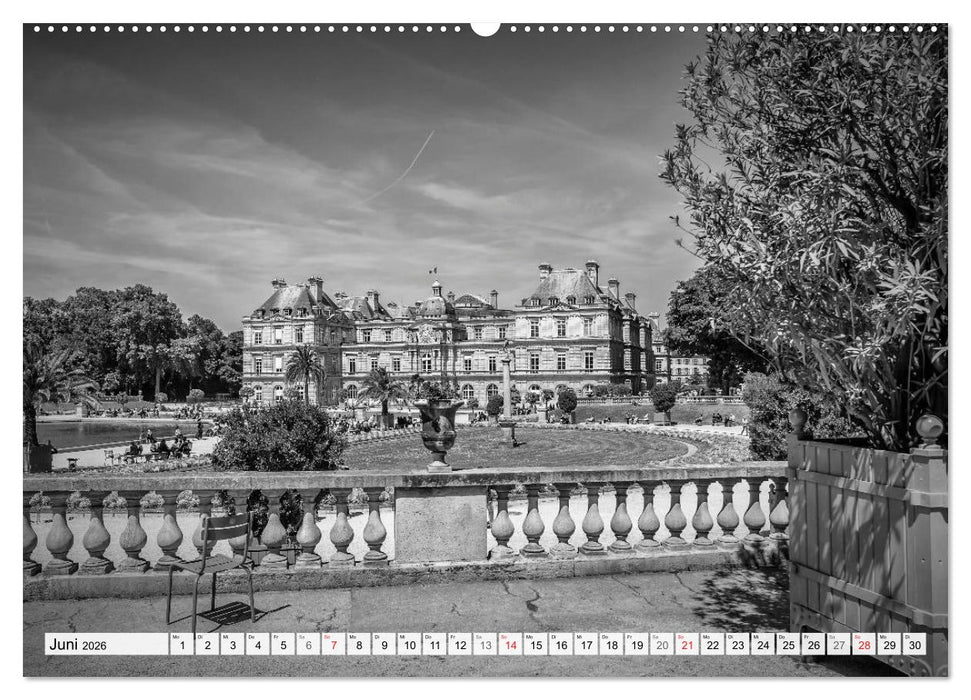 PARIS Monochrome Impressionen (CALVENDO Wandkalender 2026)