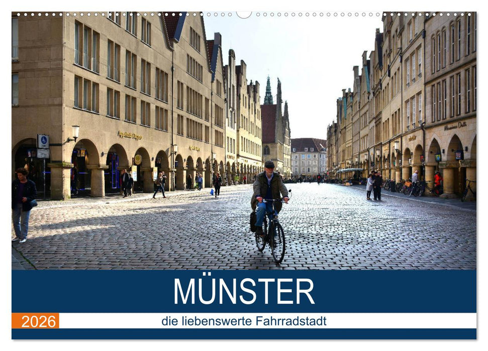 Münster - die liebenswerte Fahrradstadt (CALVENDO Wandkalender 2026)