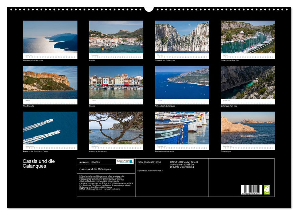 Cassis und die Calanques (CALVENDO Wandkalender 2026)