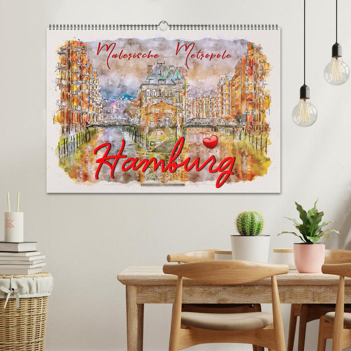 Hamburg - malerische Metropole (CALVENDO Wandkalender 2026)