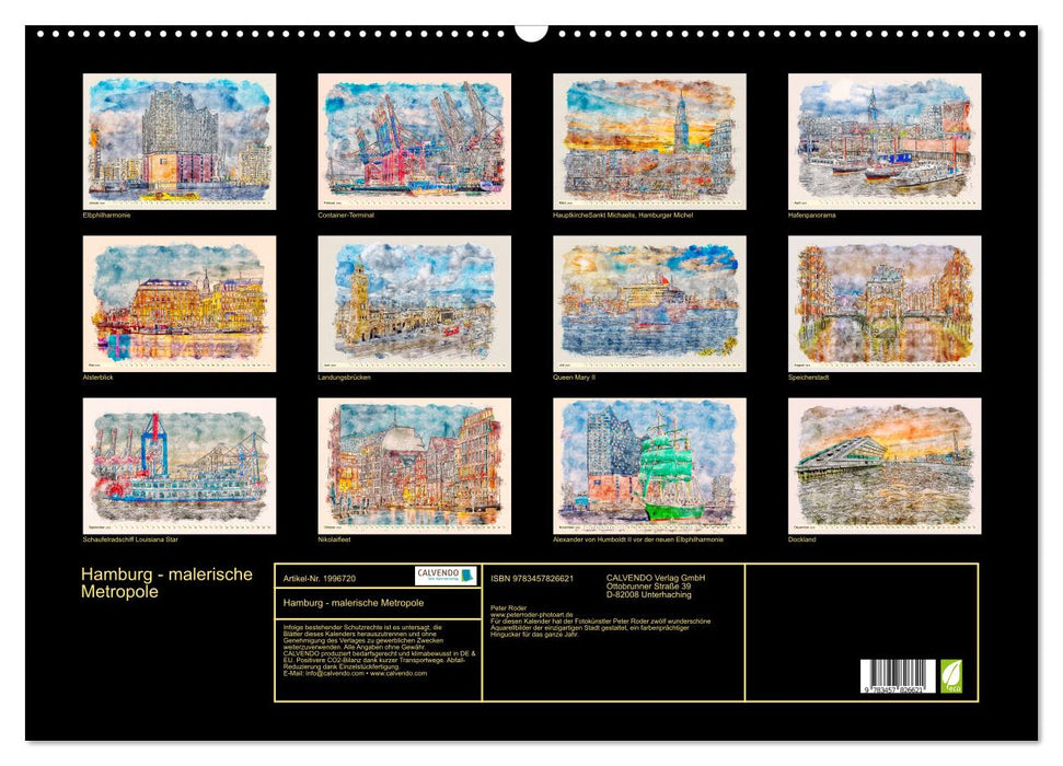 Hamburg - malerische Metropole (CALVENDO Wandkalender 2026)