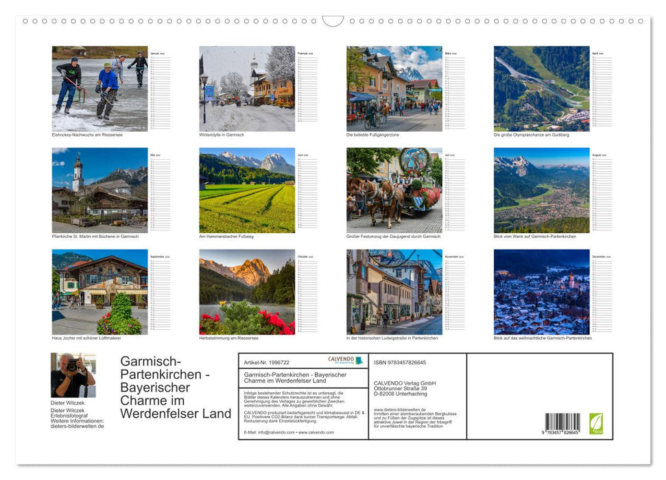 Garmisch-Partenkirchen - Bayerischer Charme im Werdenfelser Land (CALVENDO Wandkalender 2026)