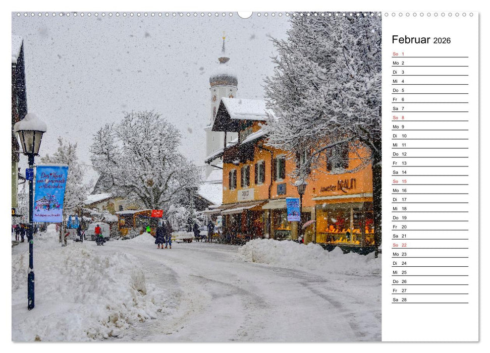 Garmisch-Partenkirchen - Bayerischer Charme im Werdenfelser Land (CALVENDO Wandkalender 2026)