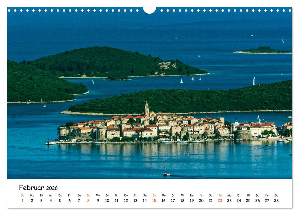 Dalmatiens Süden, Peljesac und Korcula (CALVENDO Wandkalender 2026)