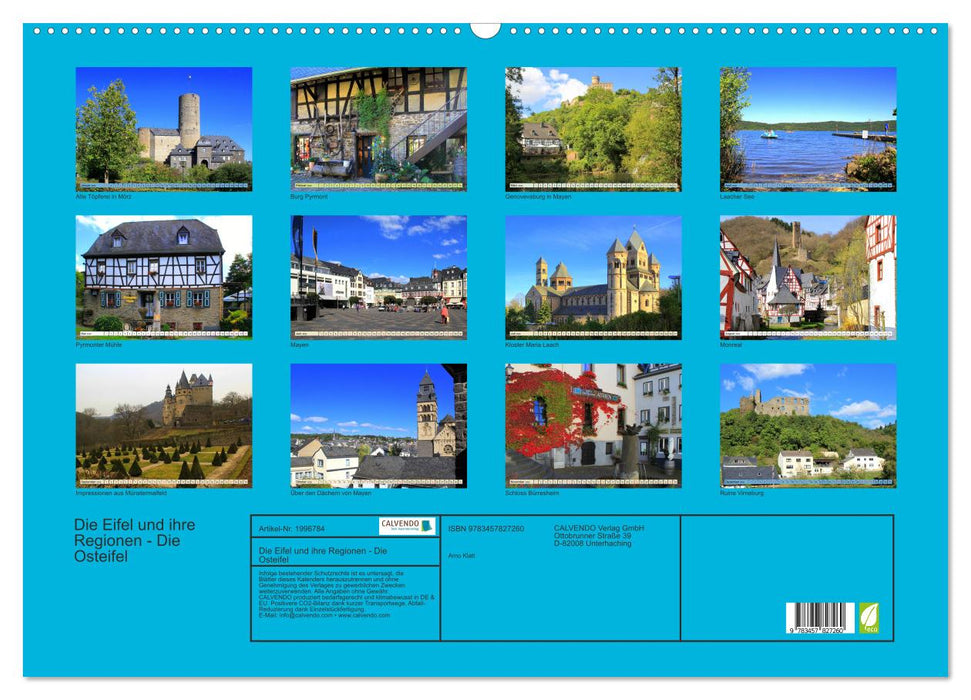 Die Eifel und ihre Regionen - Die Osteifel (CALVENDO Wandkalender 2026)
