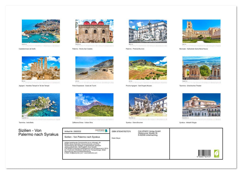 Sizilien - Von Palermo nach Syrakus (CALVENDO Wandkalender 2026)