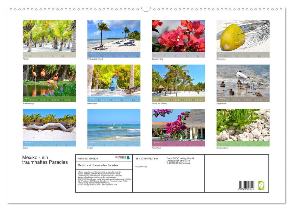 Mexiko - ein traumhaftes Paradies (CALVENDO Wandkalender 2026)