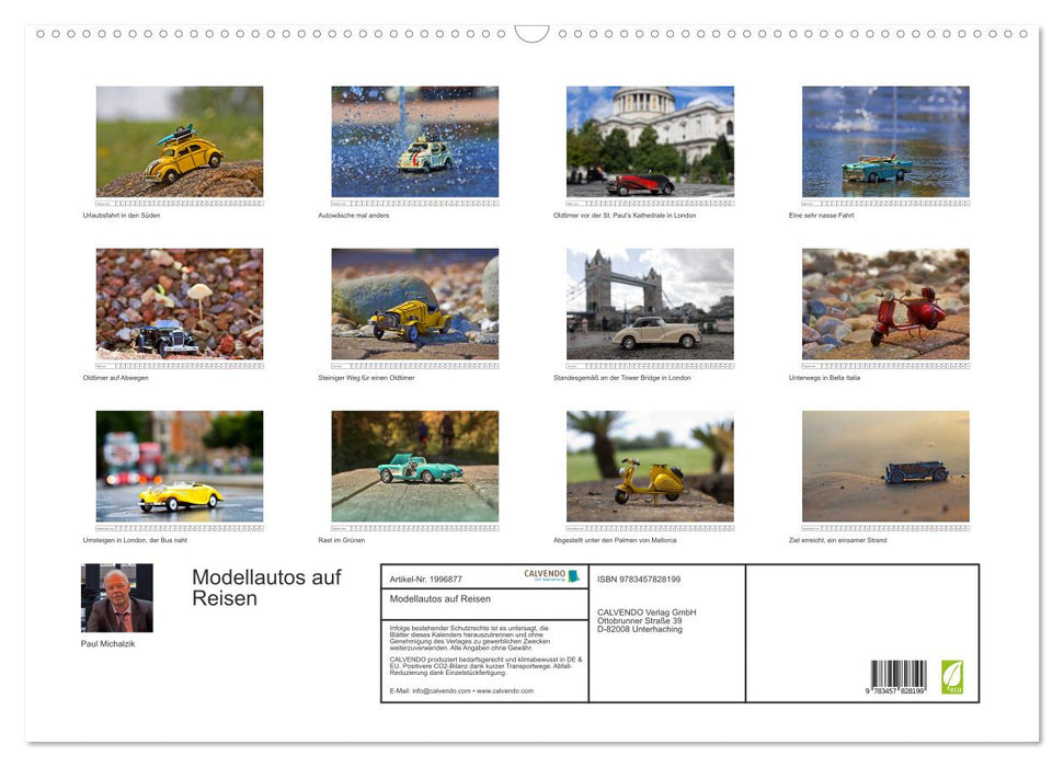 Modellautos auf Reisen (CALVENDO Wandkalender 2026)