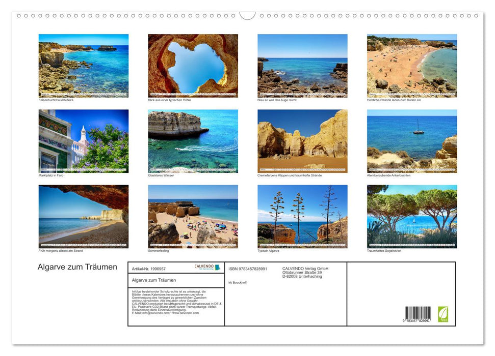 Algarve zum Träumen (CALVENDO Wandkalender 2026)