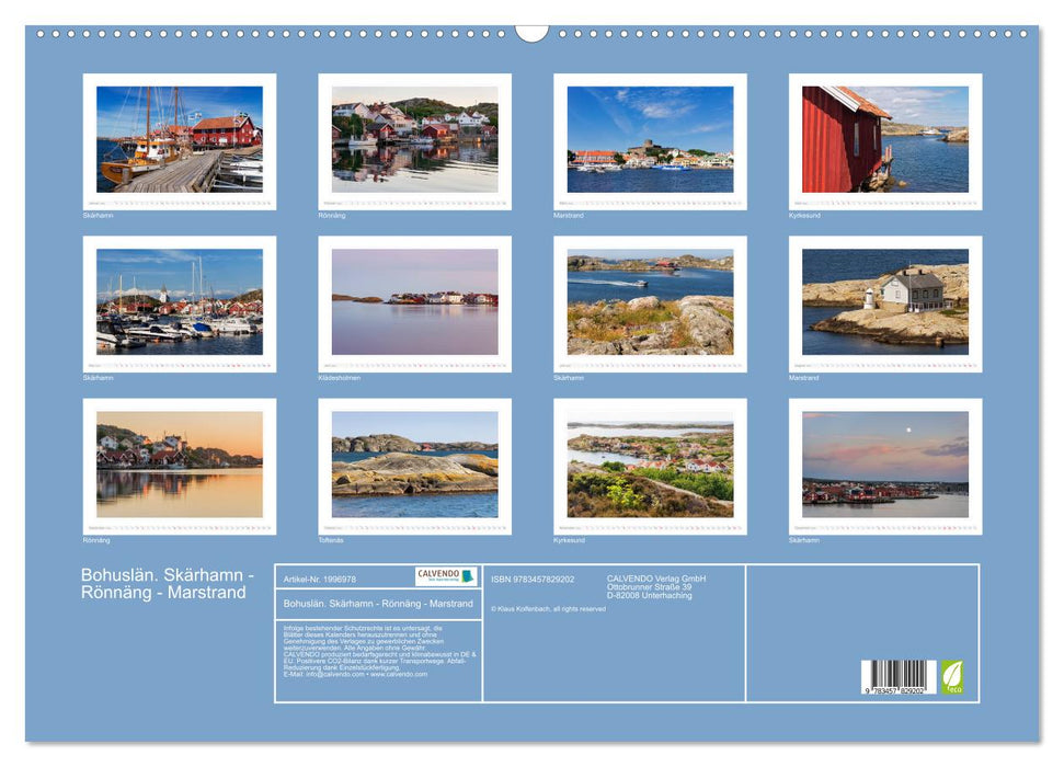 Bohuslän. Skärhamn - Rönnäng - Marstrand (CALVENDO Wandkalender 2026)