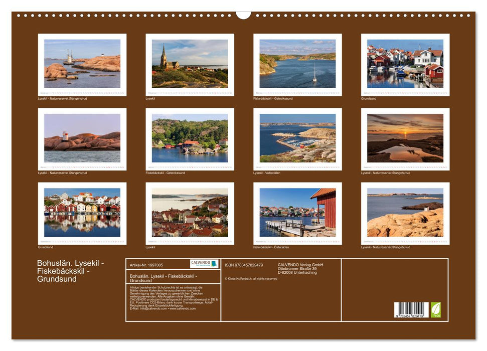 Bohuslän. Lysekil - Fiskebäckskil - Grundsund (CALVENDO Wandkalender 2026)