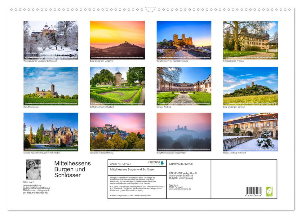 Mittelhessens Burgen und Schlösser (CALVENDO Wandkalender 2026)