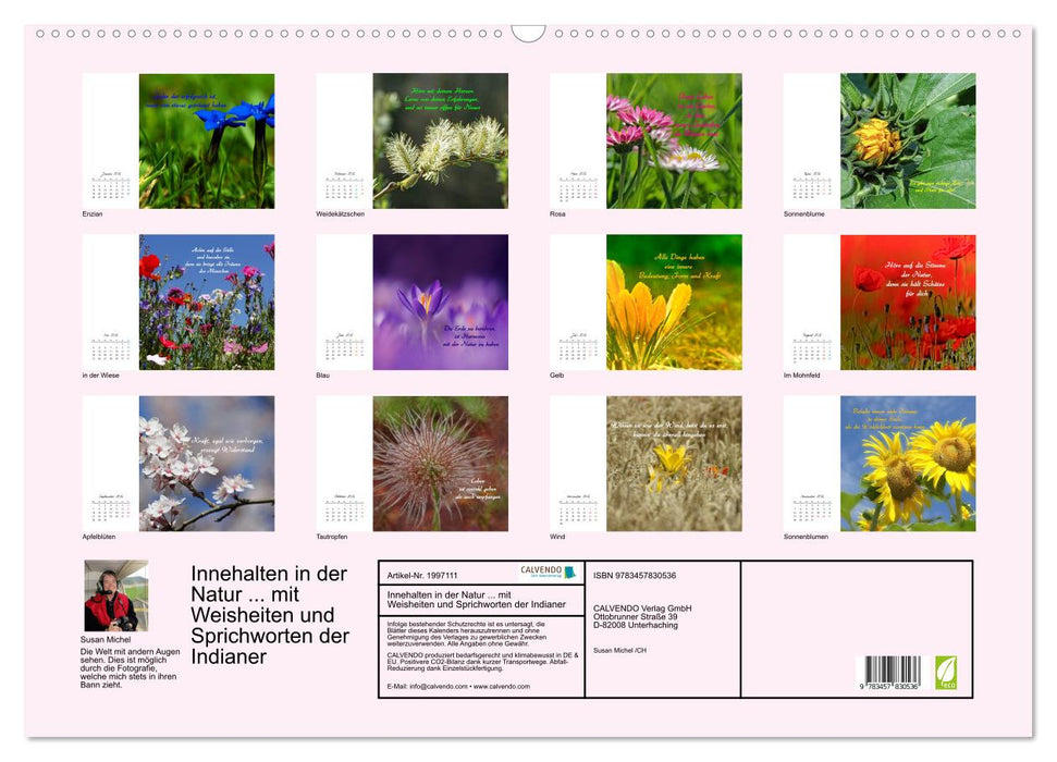 Innehalten in der Natur ... mit Weisheiten und Sprichworten der Indianer (CALVENDO Wandkalender 2026)