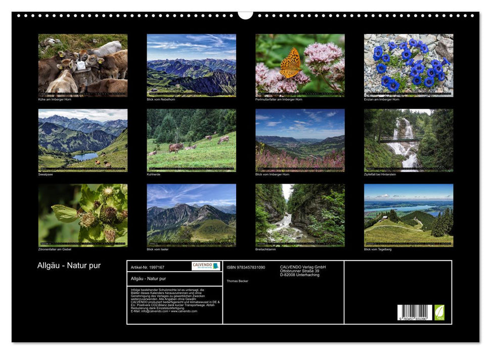 Allgäu - Natur pur (CALVENDO Wandkalender 2026)
