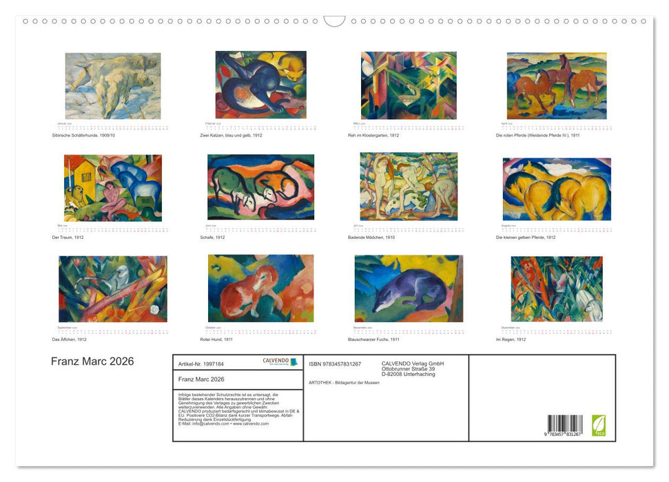 Franz Marc 2026 (CALVENDO Wandkalender 2026)