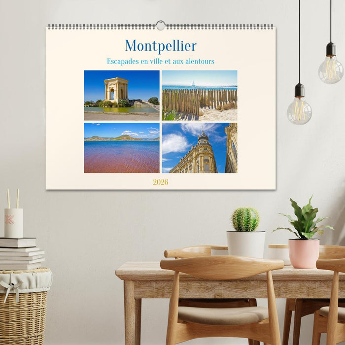 Montpellier - Escapades en ville et aux alentours (CALVENDO Calendrier mensuel 2026)