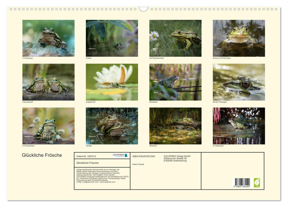 Glückliche Frösche (CALVENDO Wandkalender 2026)
