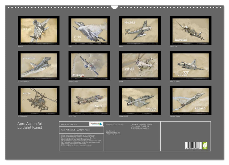 Aero Action Art - Luftfahrt Kunst (CALVENDO Wandkalender 2026)