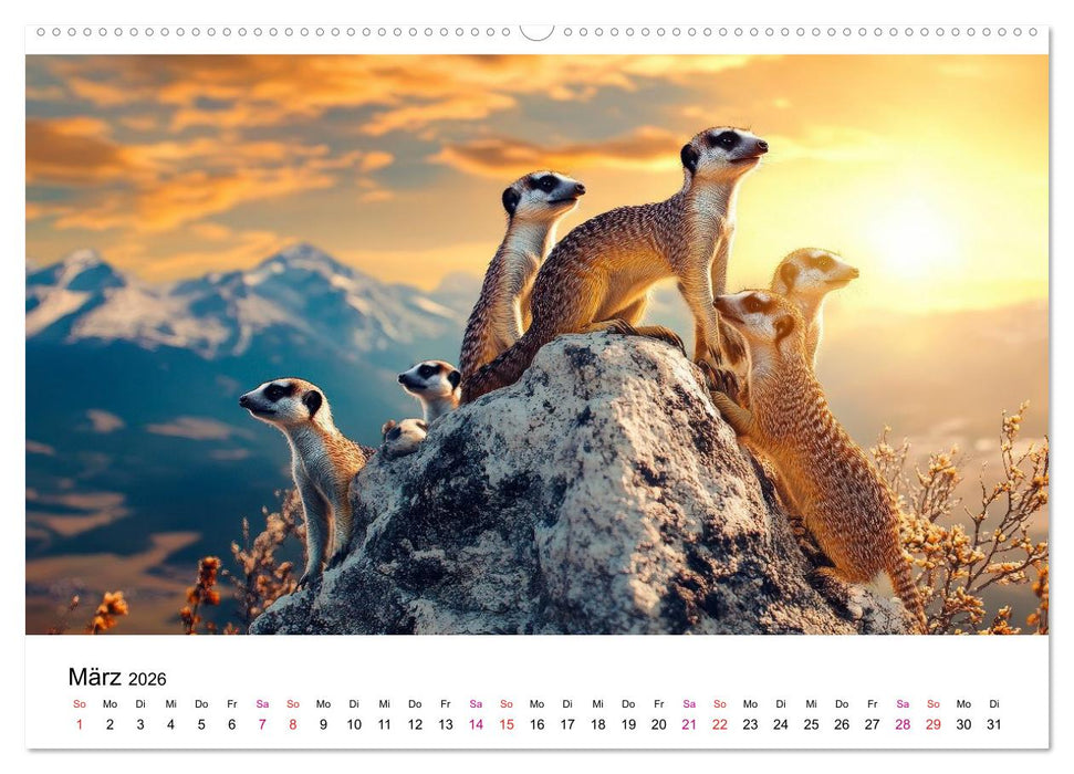 Erdmännchen - klein, frech, neugierig (CALVENDO Wandkalender 2026)