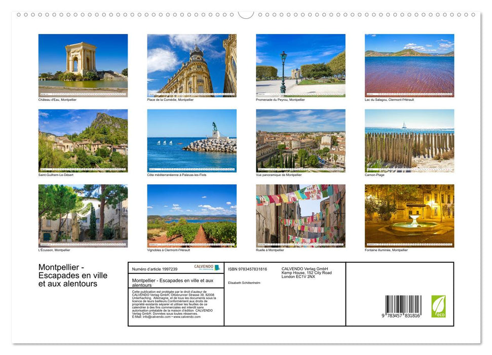 Montpellier - Escapades en ville et aux alentours (CALVENDO Calendrier supérieur 2026)