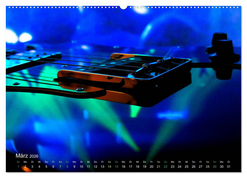 SPOTLIGHTS - Gitarren im Scheinwerferlicht (CALVENDO Wandkalender 2026)