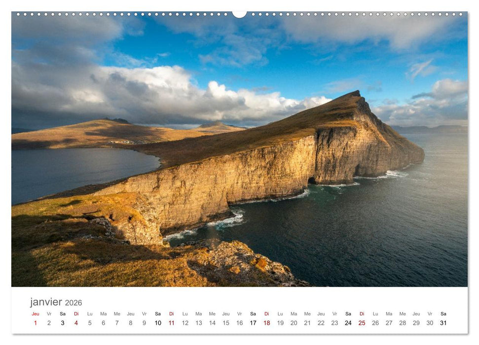 Lumières d'automne aux îles Féroé (CALVENDO Calendrier mensuel 2026)