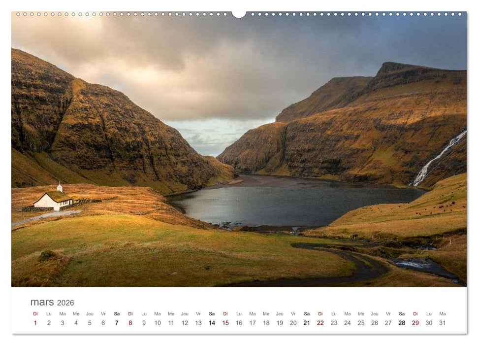 Lumières d'automne aux îles Féroé (CALVENDO Calendrier mensuel 2026)