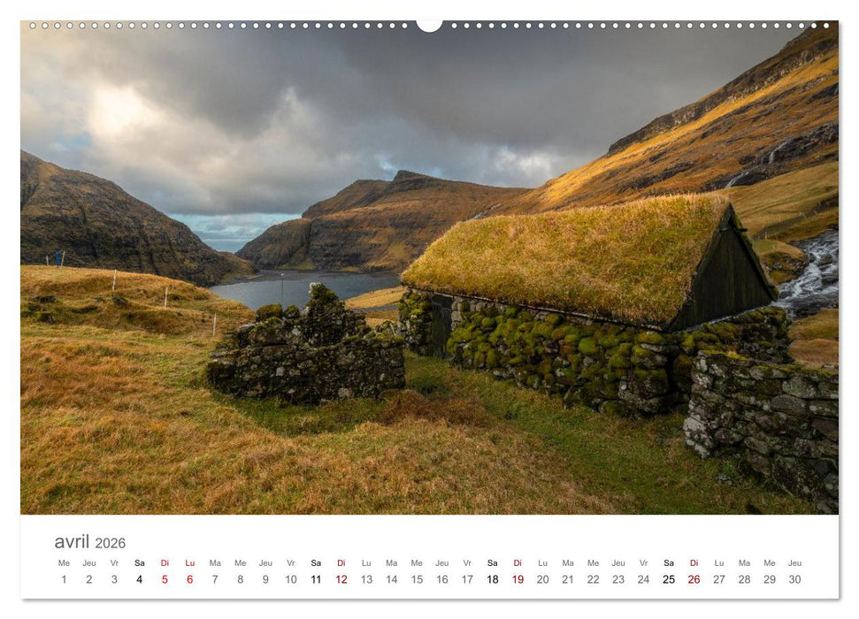 Lumières d'automne aux îles Féroé (CALVENDO Calendrier mensuel 2026)