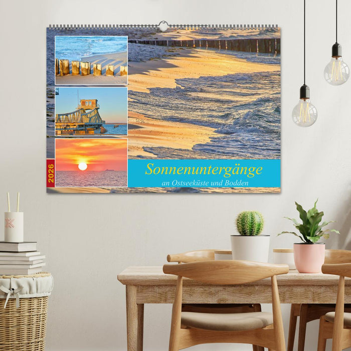 Sonnenuntergänge an Ostseeküste und Bodden (CALVENDO Wandkalender 2026)