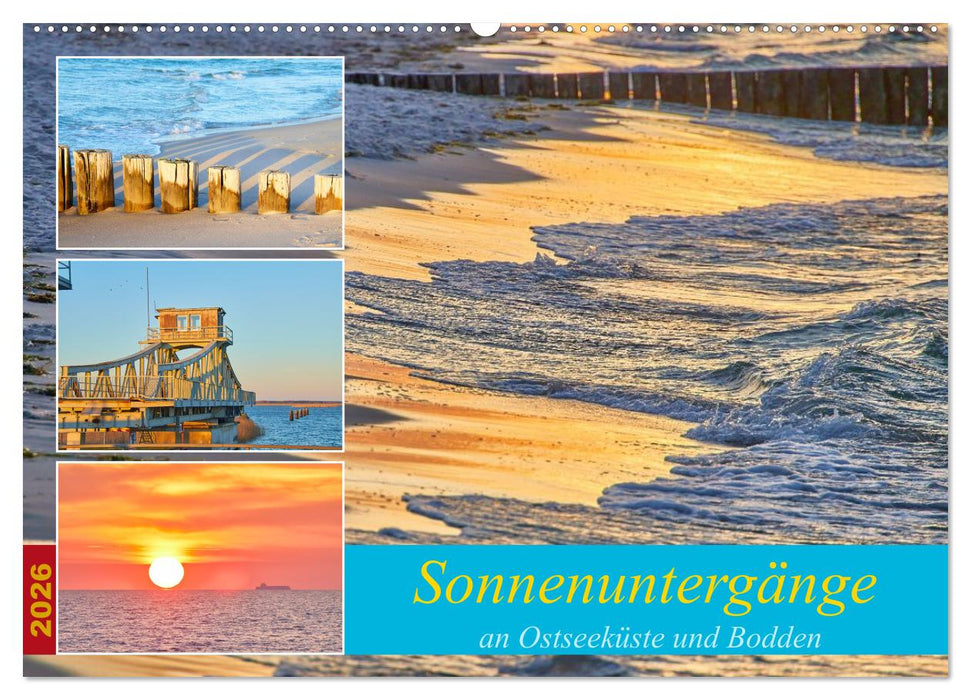 Sonnenuntergänge an Ostseeküste und Bodden (CALVENDO Wandkalender 2026)