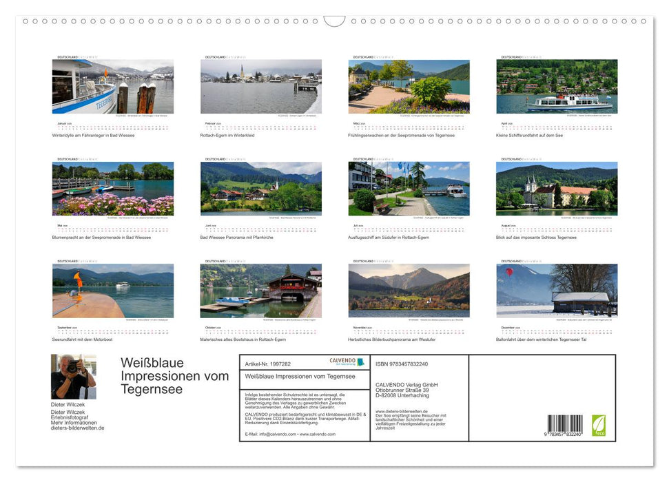 Weißblaue Impressionen vom Tegernsee (CALVENDO Wandkalender 2026)