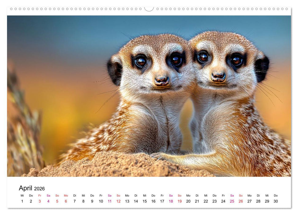 Erdmännchen - klein, frech, neugierig (CALVENDO Premium Wandkalender 2026)