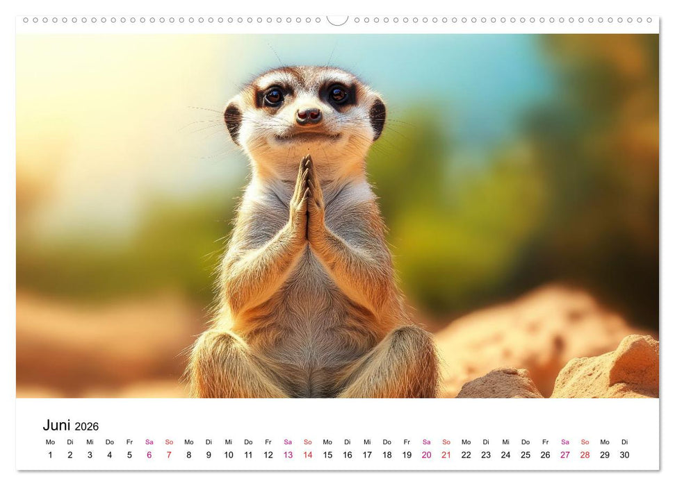 Erdmännchen - klein, frech, neugierig (CALVENDO Premium Wandkalender 2026)