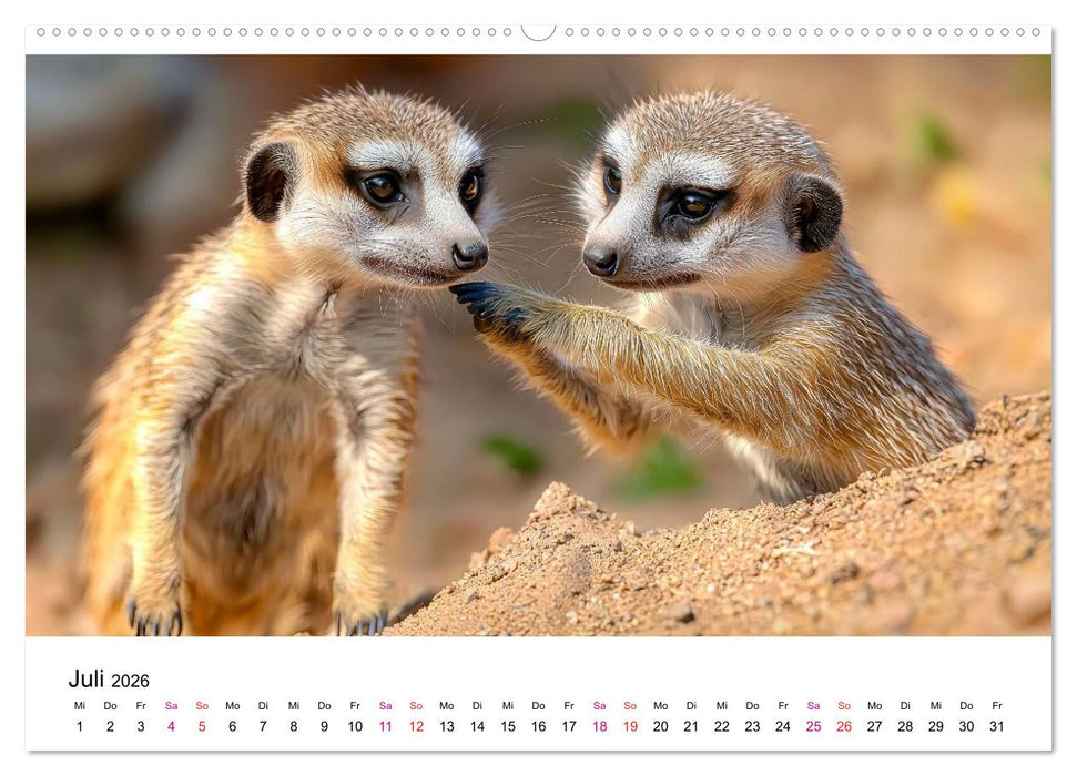 Erdmännchen - klein, frech, neugierig (CALVENDO Premium Wandkalender 2026)