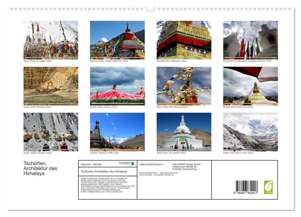 Tschörten, Architektur des Himalaya (CALVENDO Wandkalender 2026)