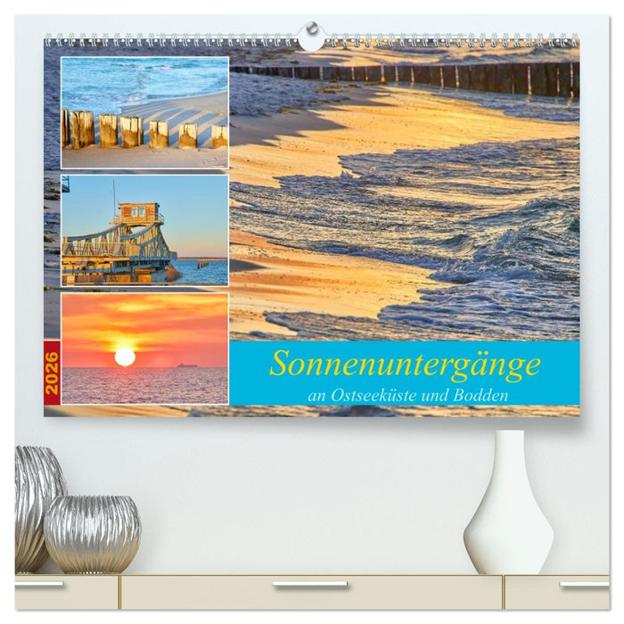Sonnenuntergänge an Ostseeküste und Bodden (CALVENDO Premium Wandkalender 2026)