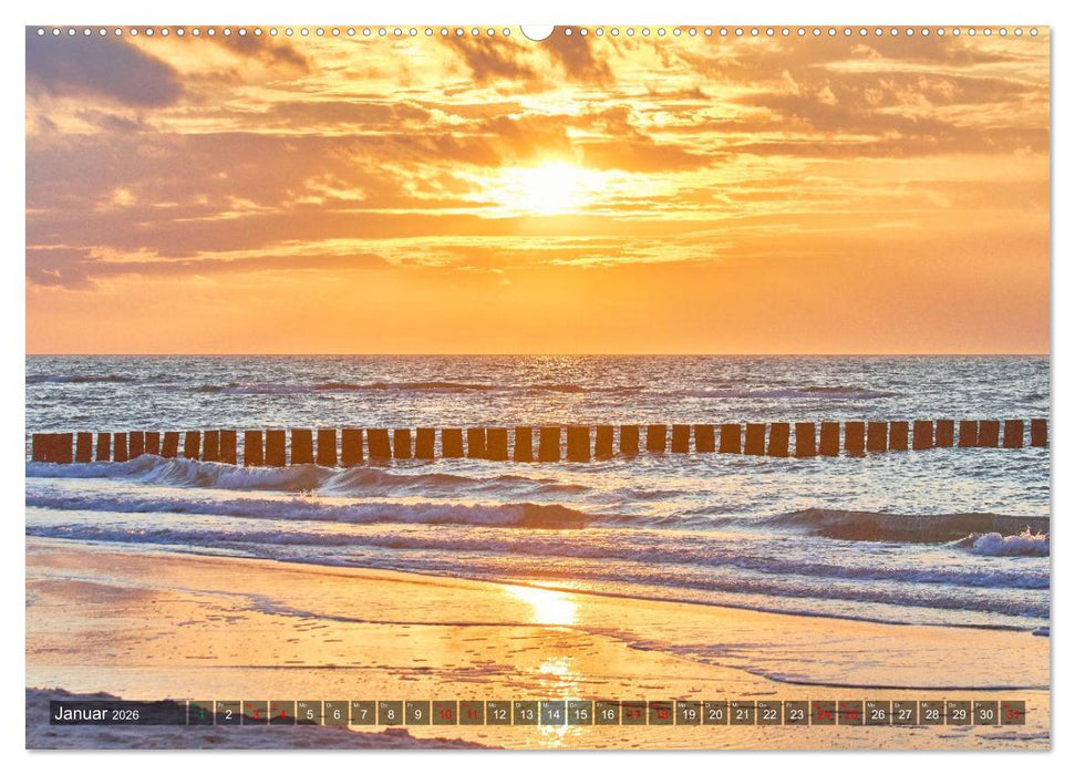 Sonnenuntergänge an Ostseeküste und Bodden (CALVENDO Premium Wandkalender 2026)