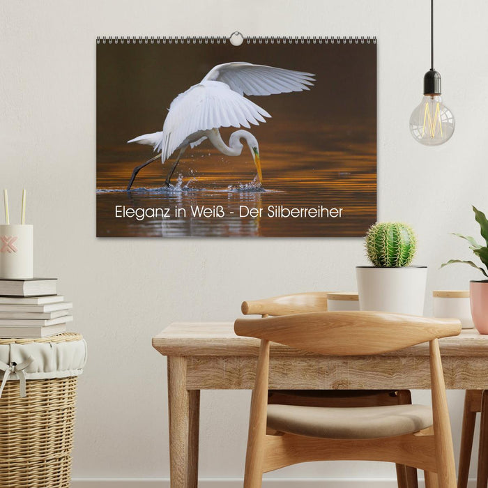 Eleganz in Weiß - Der Silberreiher (CALVENDO Wandkalender 2026)