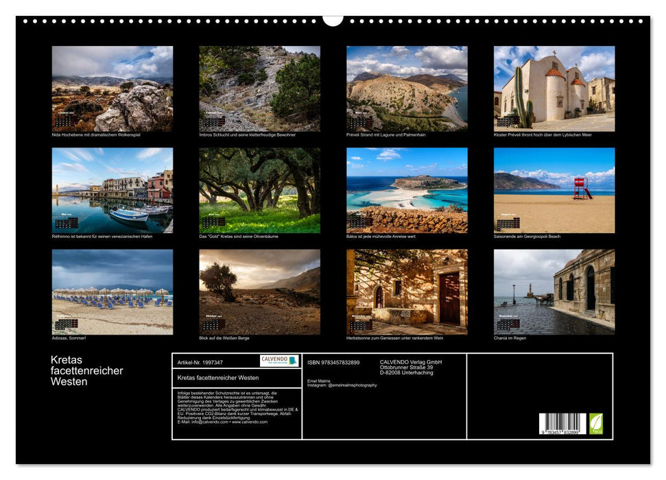 Kretas facettenreicher Westen (CALVENDO Wandkalender 2026)