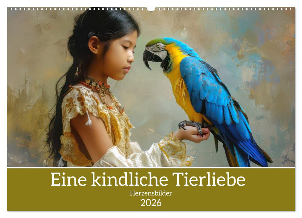 Eine kindliche Tierliebe - Herzensbilder (CALVENDO Wandkalender 2026)