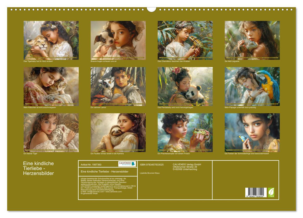 Eine kindliche Tierliebe - Herzensbilder (CALVENDO Wandkalender 2026)