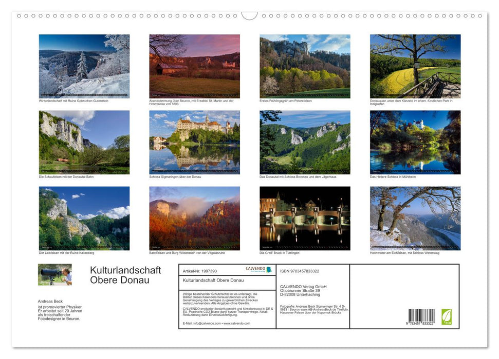 Kulturlandschaft Obere Donau (CALVENDO Wandkalender 2026)