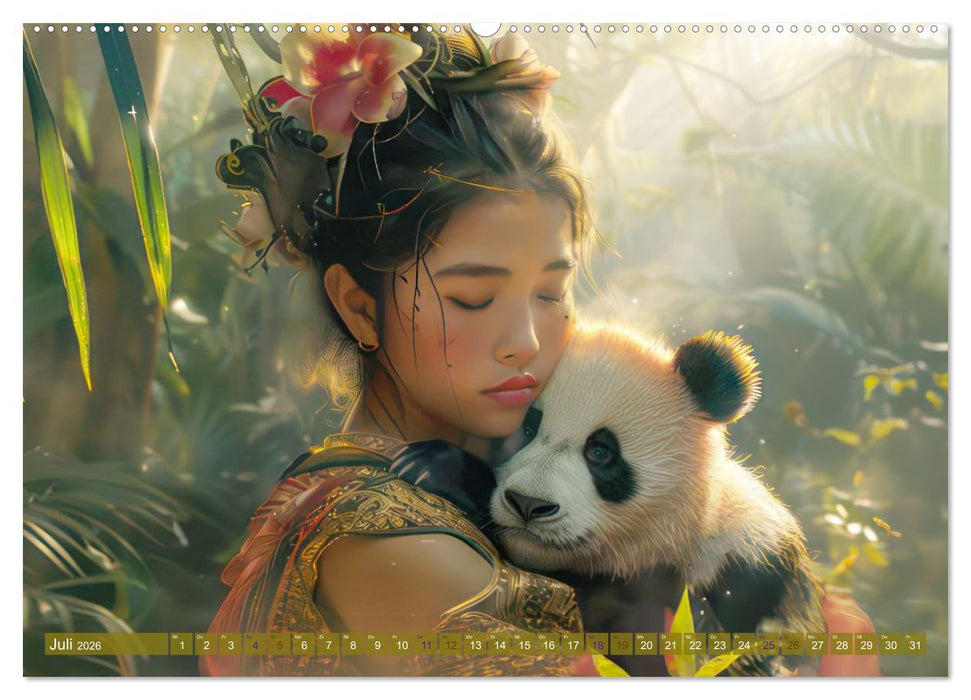 Eine kindliche Tierliebe - Herzensbilder (CALVENDO Premium Wandkalender 2026)