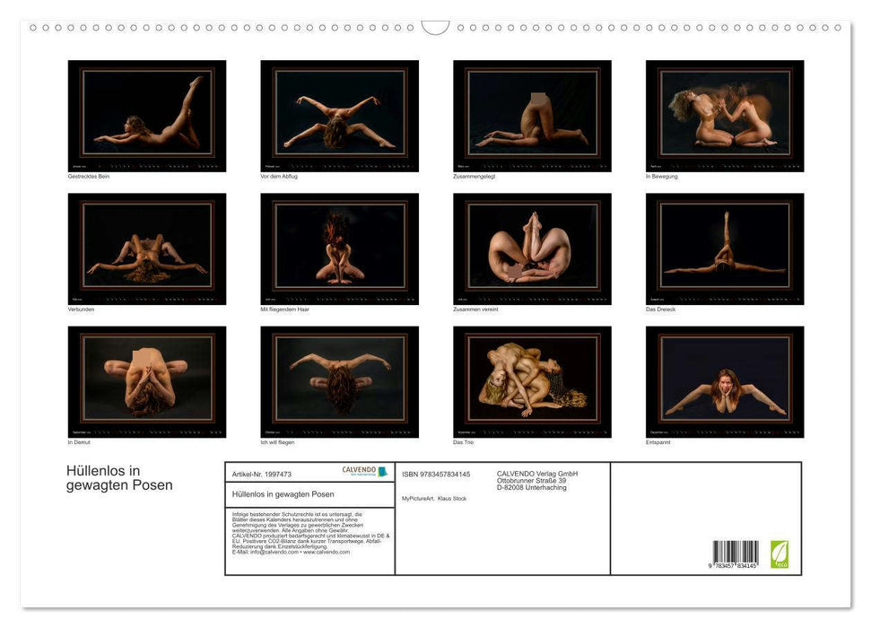 Hüllenlos in gewagten Posen (CALVENDO Wandkalender 2026)