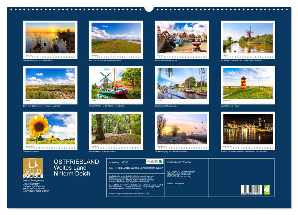 OSTFRIESLAND Weites Land hinterm Deich (CALVENDO Wandkalender 2026)